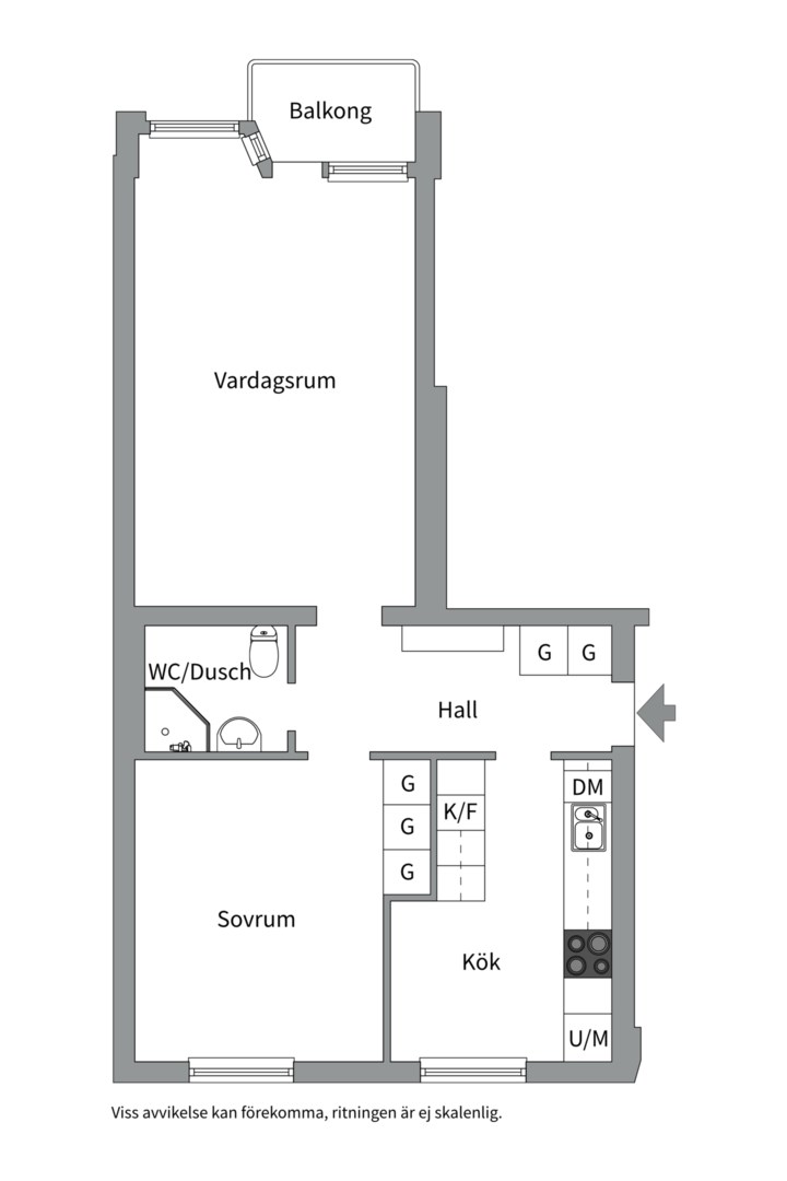 Planlösning från S:t Persgatan 40 A, Såld i Höganäs, Uppsala