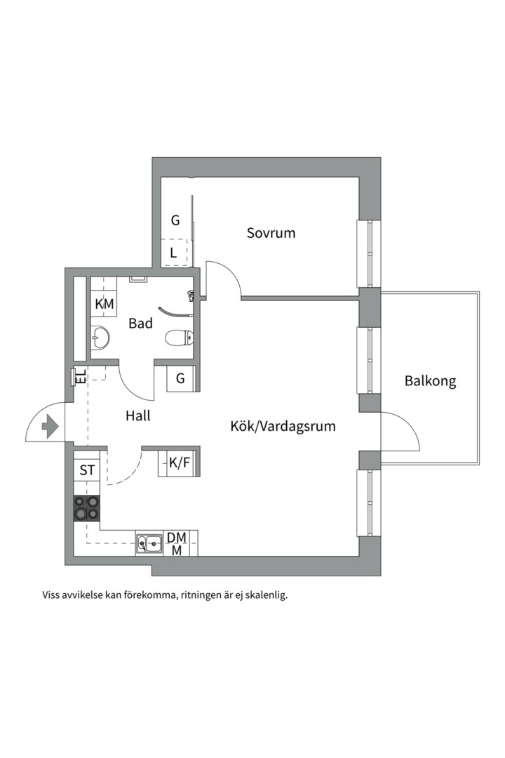 Planlösning från Pelargatan 22, Såld i Luthagen, Uppsala