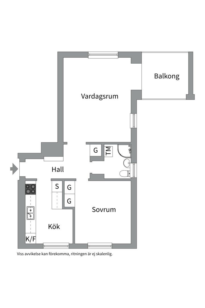 Planlösning från Viktoriagatan 6 C, Såld i Luthagen, Uppsala