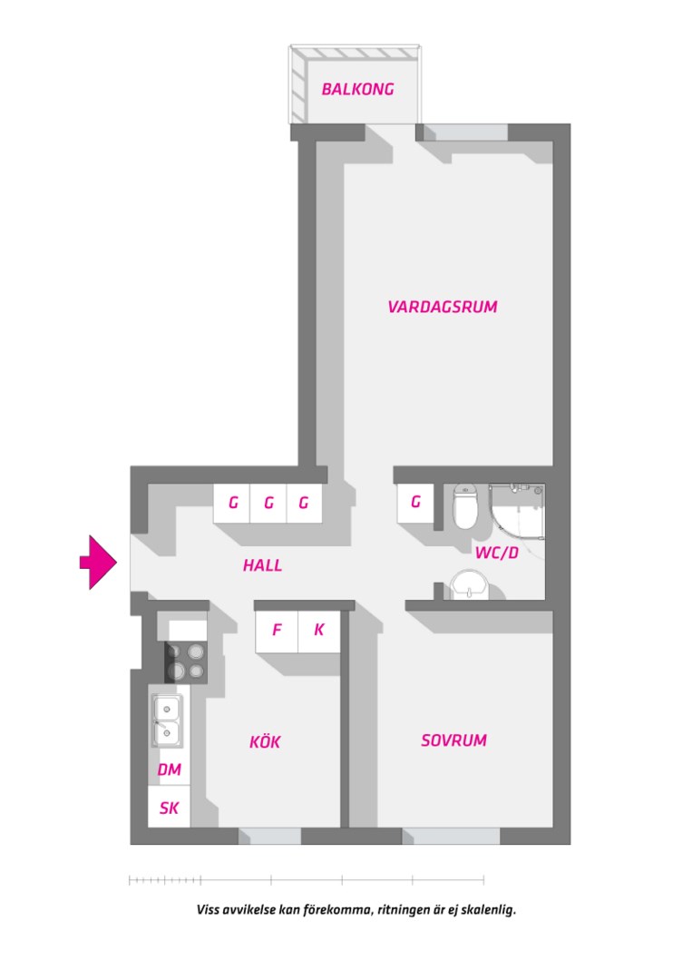 Planlösning från Svartbäcksgatan 74A, Såld i Svartbäcken, Uppsala