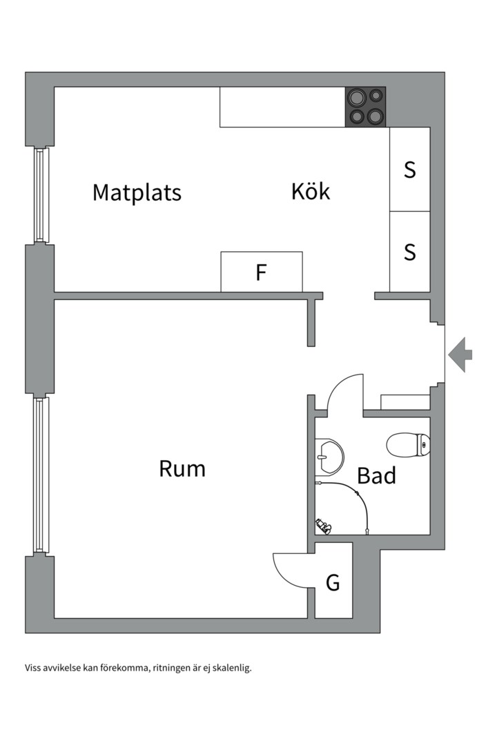 Planlösning från Höganäsgatan 7B, Såld i Höganäs, Uppsala