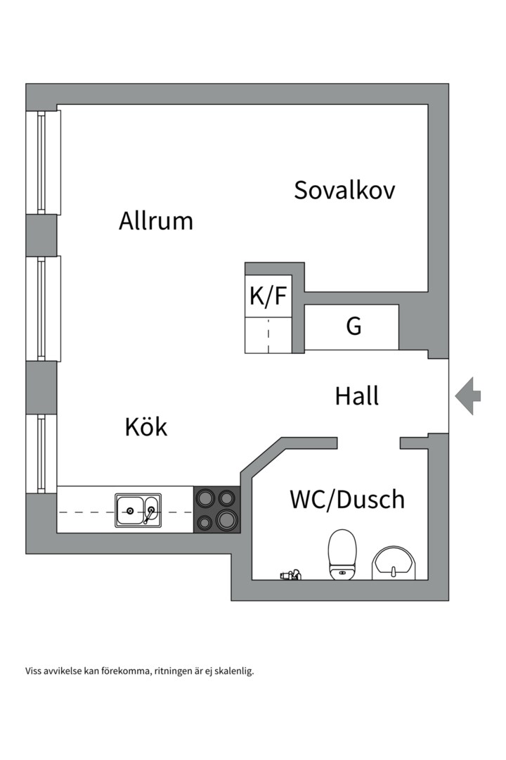 Planlösning från Geijersgatan 13C, Såld i Luthagen, Uppsala