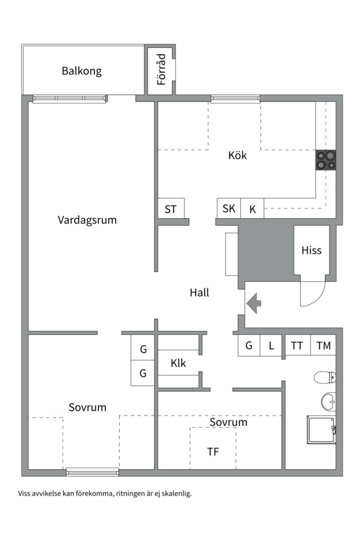 Planlösning från Torsgatan 8 C, Såld i Främre Luthagen, Uppsala