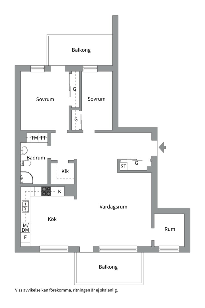 Planlösning från Hugingatan 11, Såld i Kungsängen, Uppsala