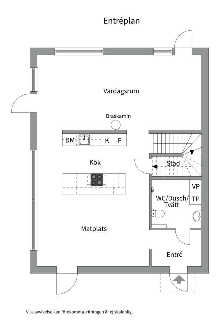 Planlösning från Storstensvägen 2, Såld i Lindbacken, Uppsala