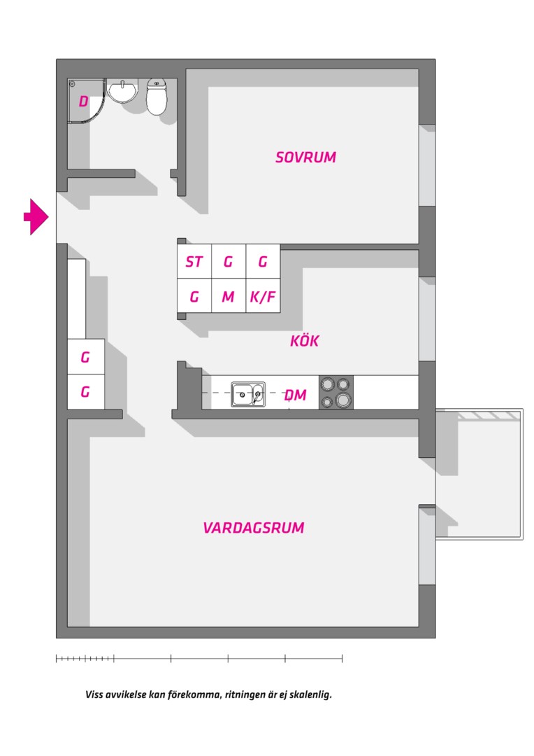 Planlösning från Norrlandsgatan 44 B, Såld i Luthagen, Uppsala