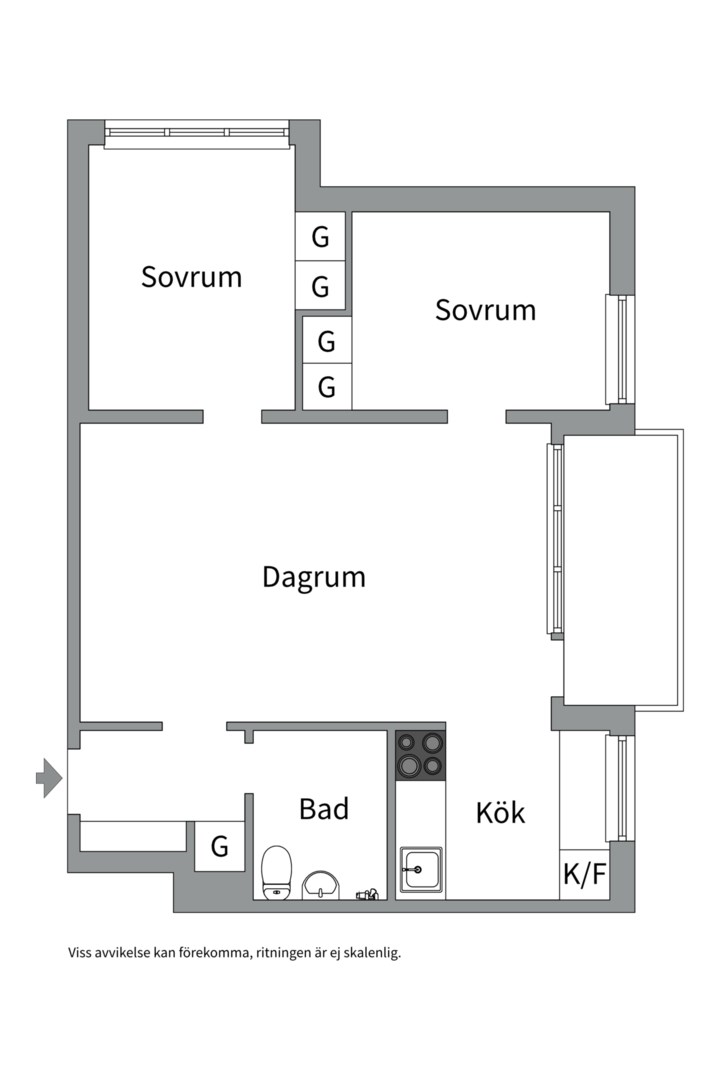 Planlösning från Odensgatan 16A, Såld i Luthagen, Uppsala