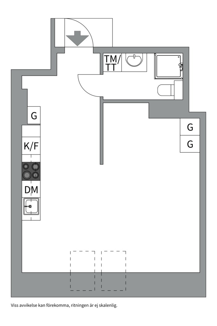 Planlösning från Vasagatan 1A, Såld i Främre Luthagen, Uppsala