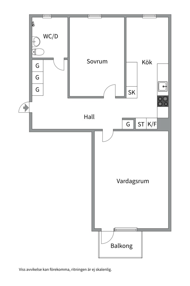 Planlösning från Lindsbergsgatan 11B, Såld i Sommarro, Uppsala