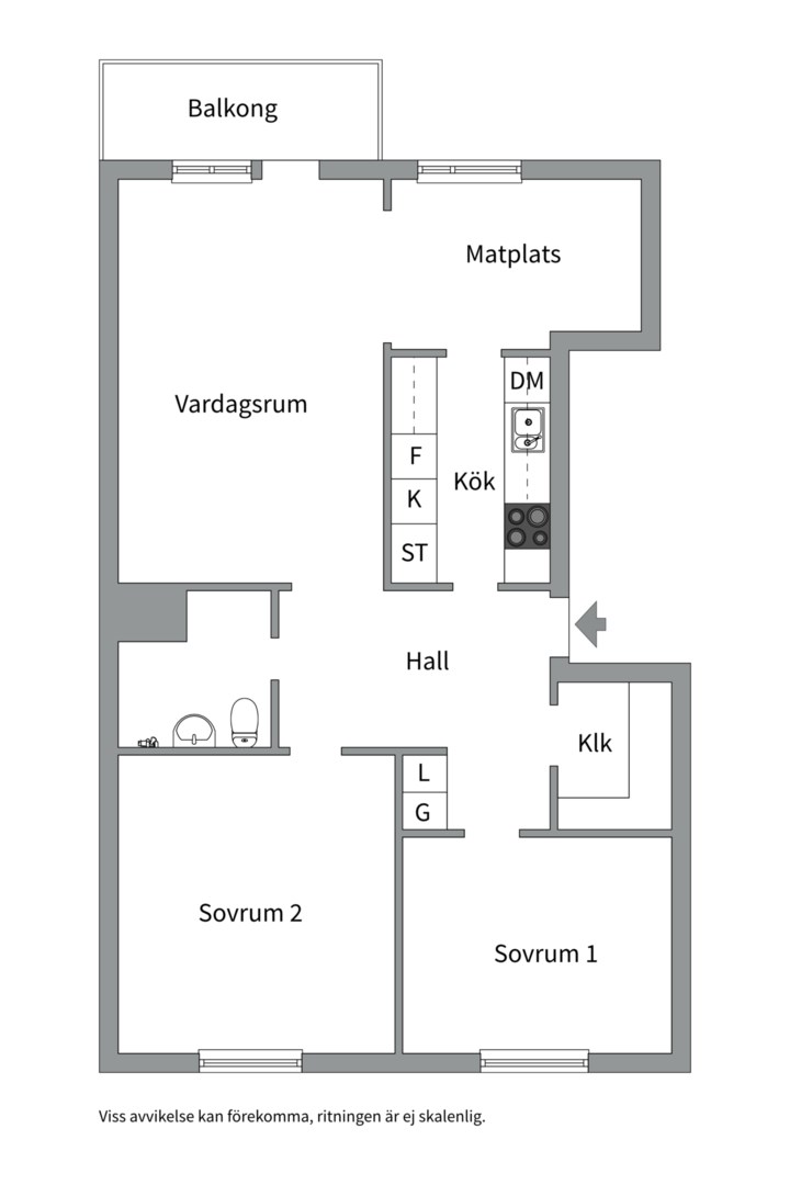 Planlösning från Folkungagatan 14B, Såld i Svartbäcken, Uppsala