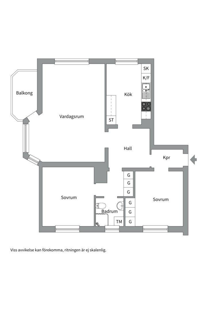 Planlösning från Lästmakargatan 14A, Såld i Salabacke, Uppsala