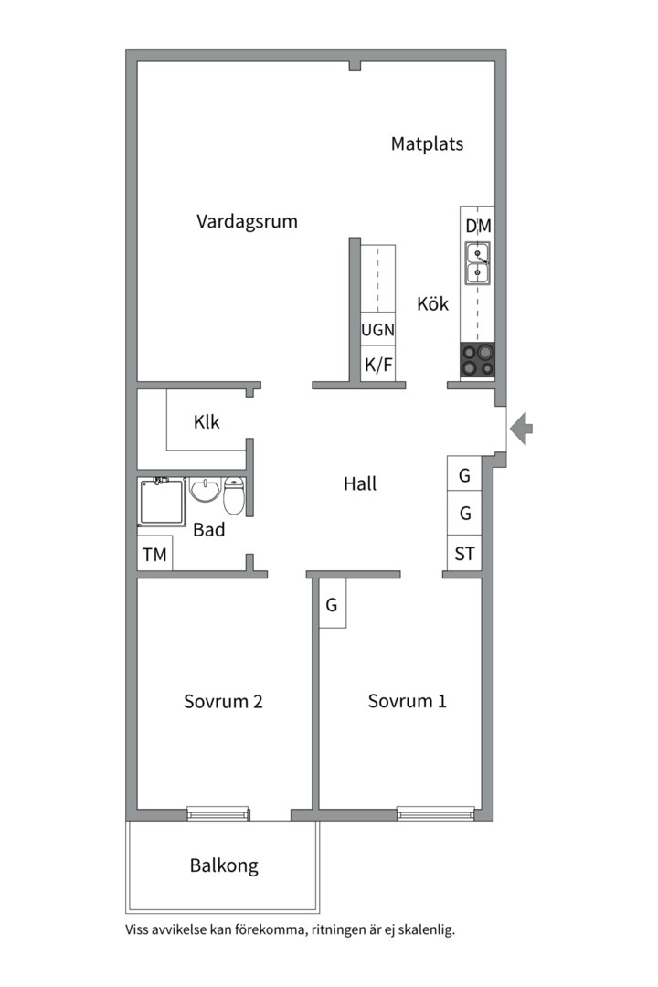 Planlösning från Petterslundsgatan 23C, Såld i Fålhagen, Uppsala
