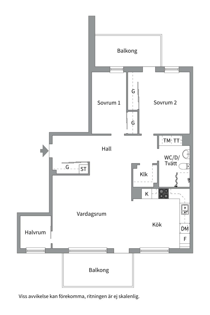 Planlösning från Siktargatan 15, Såld i Kungsängen, Uppsala