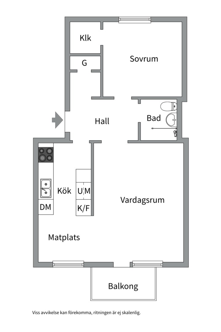 Planlösning från Prästgårdsgatan 12B, Såld i Stabby, Uppsala