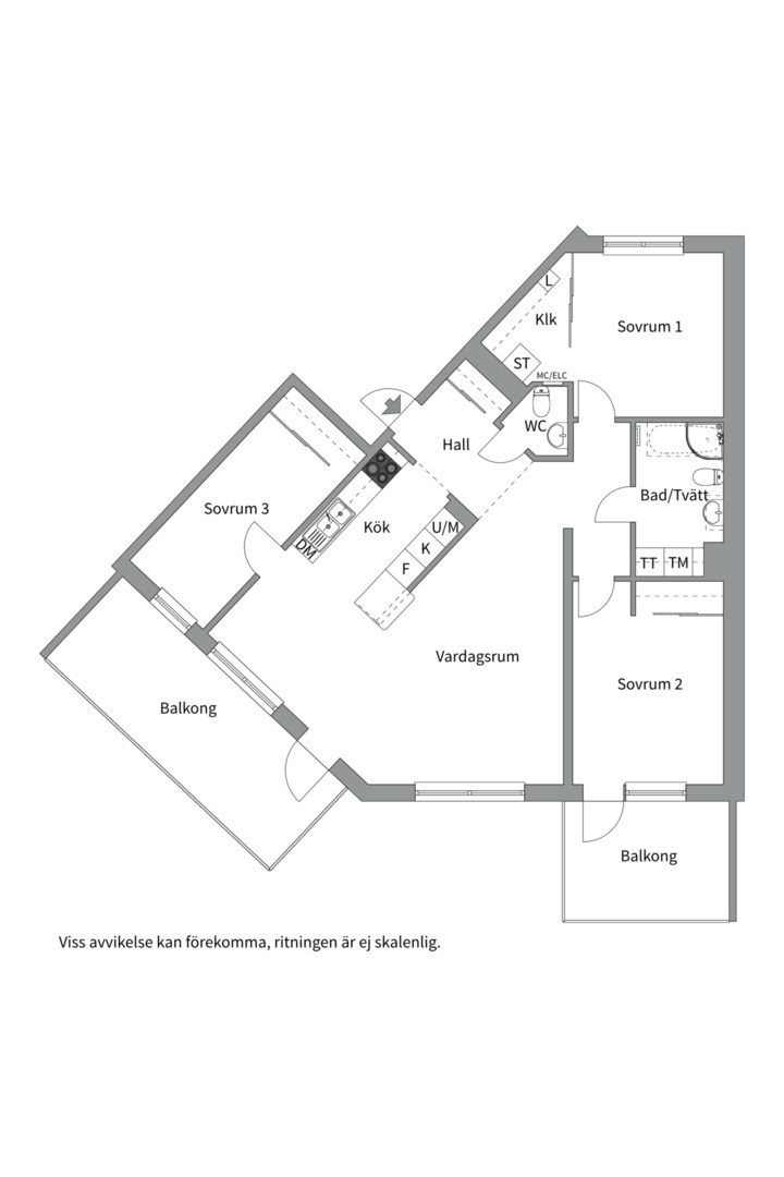 Planlösning från Sågargatan 9D, Såld i Kungsängen, Uppsala