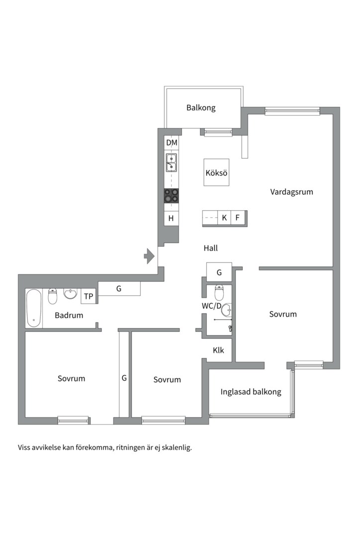 Planlösning från Kapellgatan 1, Såld i Kapellgärdet, Uppsala