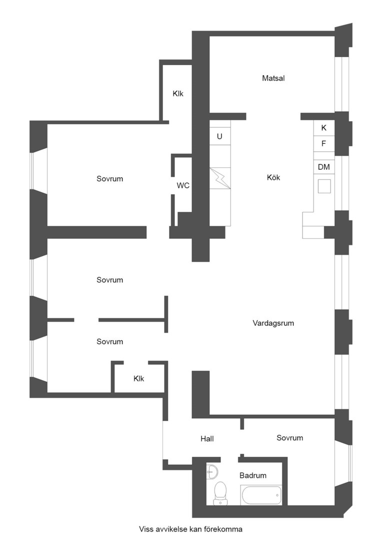 Planlösning från Nybrogatan 75, Såld i Östermalm, Stockholm