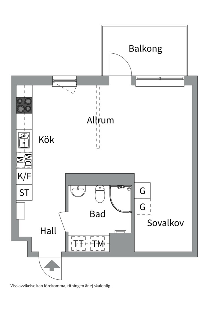 Planlösning från Råbyvägen 34, Kommande i Kapellgärdet, Uppsala