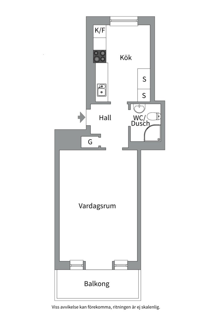 Planlösning från Salagatan 15B, Såld i Höganäs, Uppsala