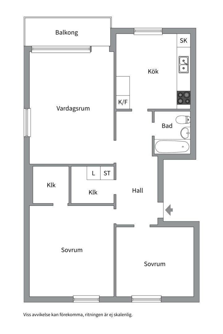 Planlösning från Granitvägen 17A, Såld i Eriksberg, Uppsala