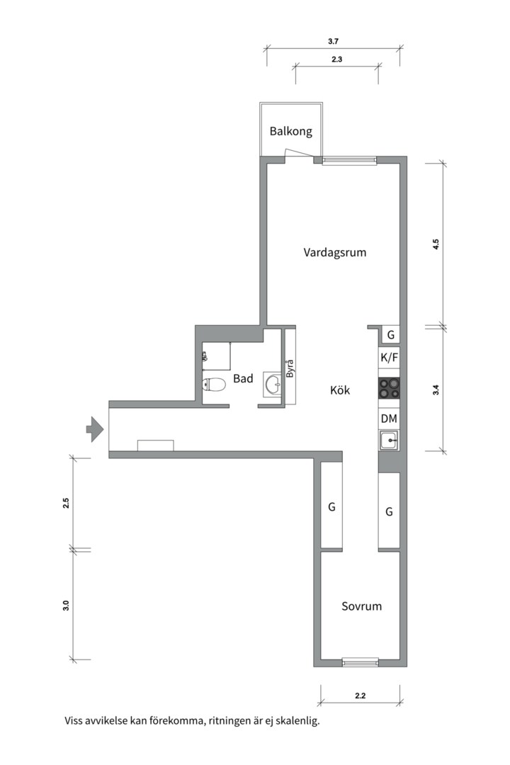 Planlösning från Essinge Brogata 8, Såld i Lilla Essingen, Stockholm