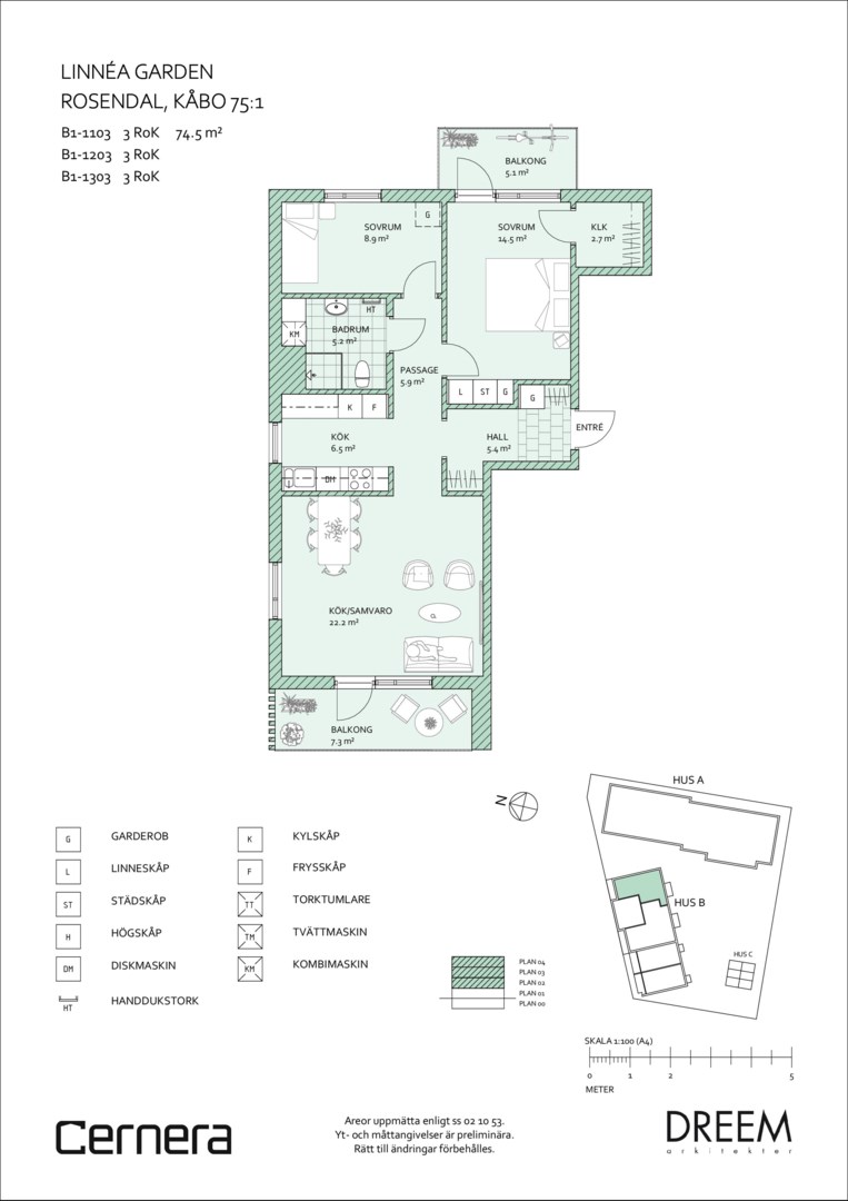 Planlösning från Arne Tiselius gata 60A, Såld i Rosendal, Uppsala