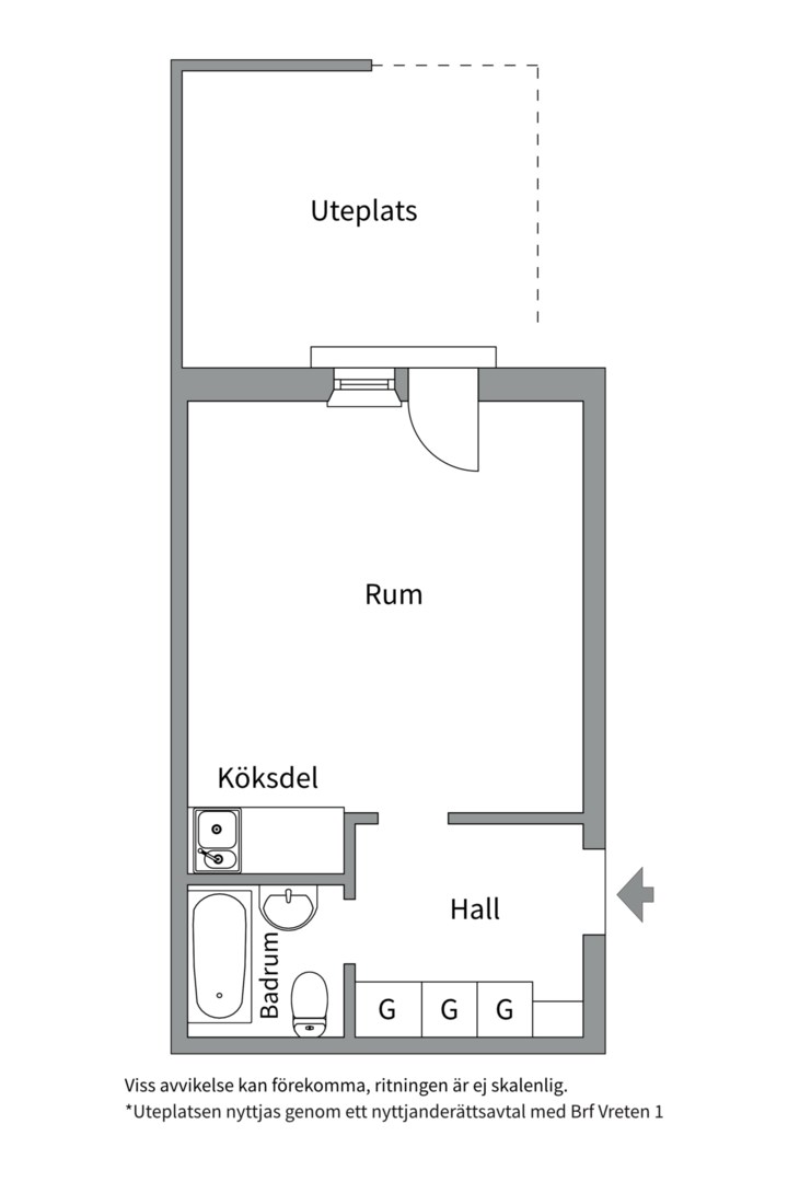 Planlösning från Börjegatan 54A, Såld i Luthagen, Uppsala