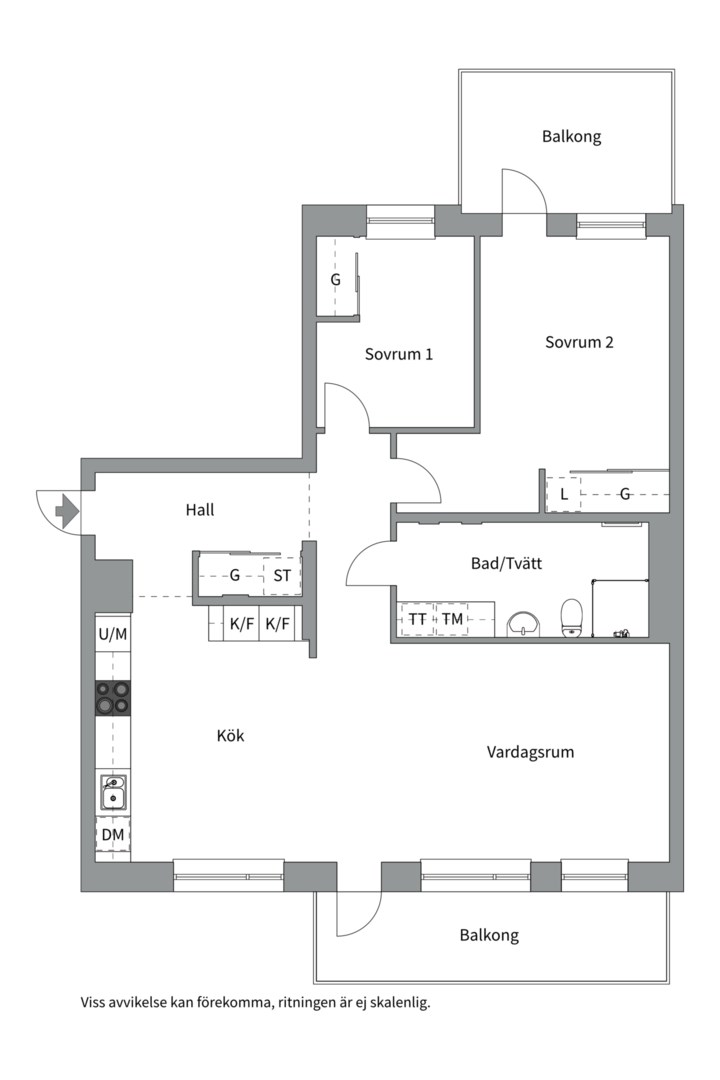 Planlösning från Kungsängsesplanaden 10 A, Såld i Kungsängen, Uppsala