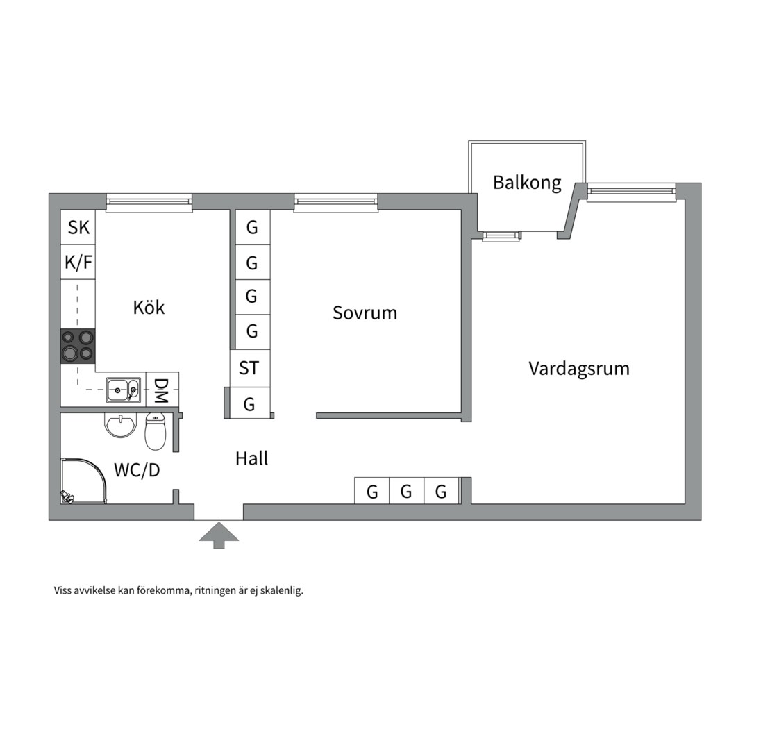 Planlösning från Luthagsesplanaden 11, Såld i Främre Luthagen, Uppsala