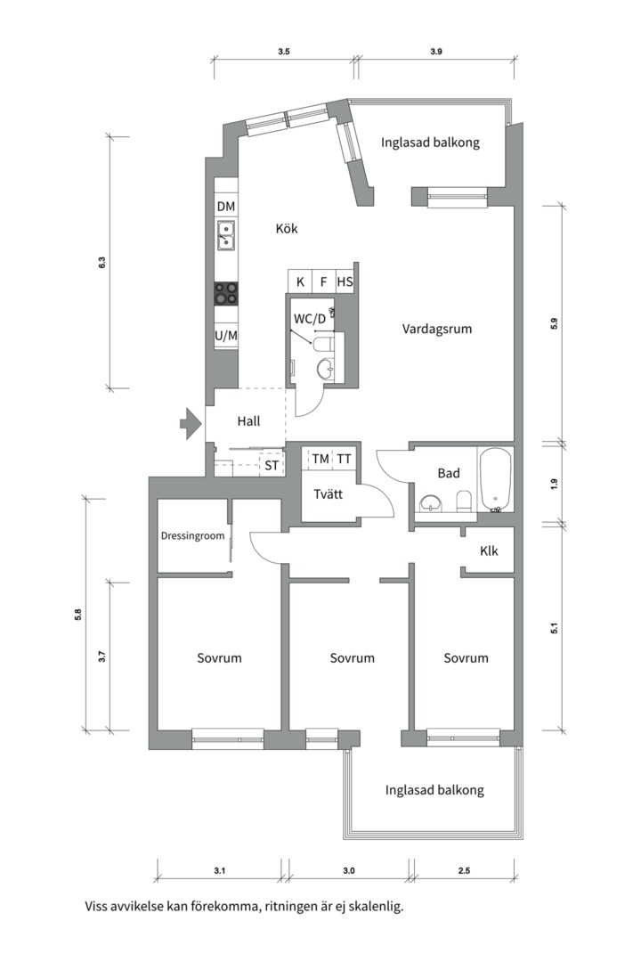 Planlösning från Skyttelgatan 17, Såld i Kungsängen, Uppsala