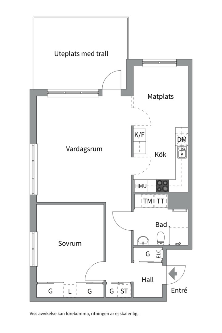 Planlösning från Hällbygatan 41, Såld i Luthagen, Uppsala