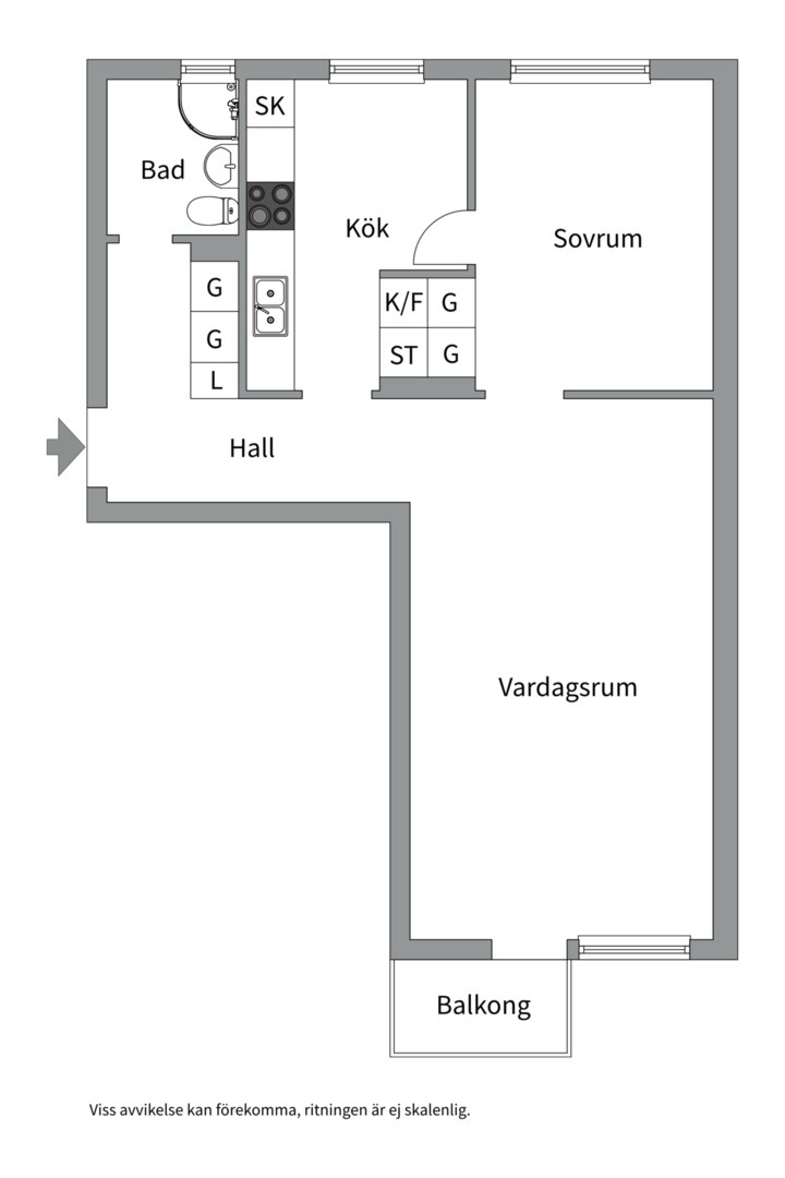 Planlösning från Verkmästargatan 17, Såld i Salabacke, Uppsala