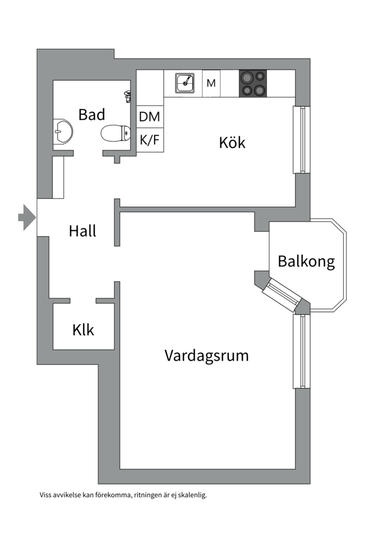 Planlösning från Lästmakargatan 14A, Såld i Salabacke, Uppsala