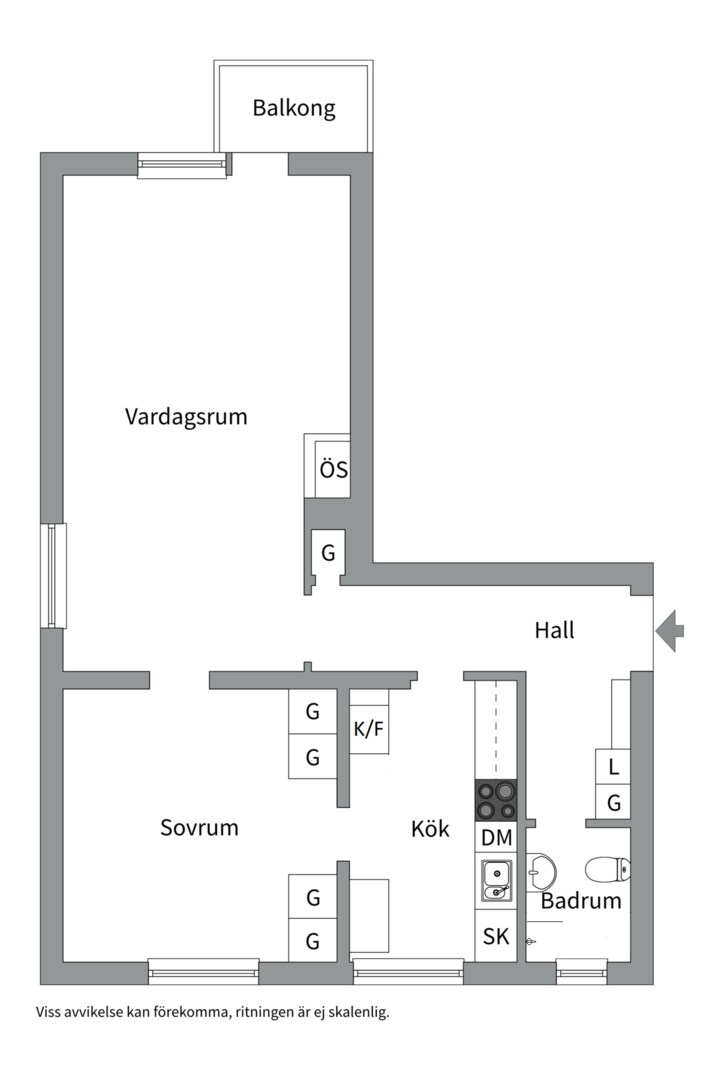 Planlösning från Svartbäcksgatan 68A, Såld i Svartbäcken, Uppsala
