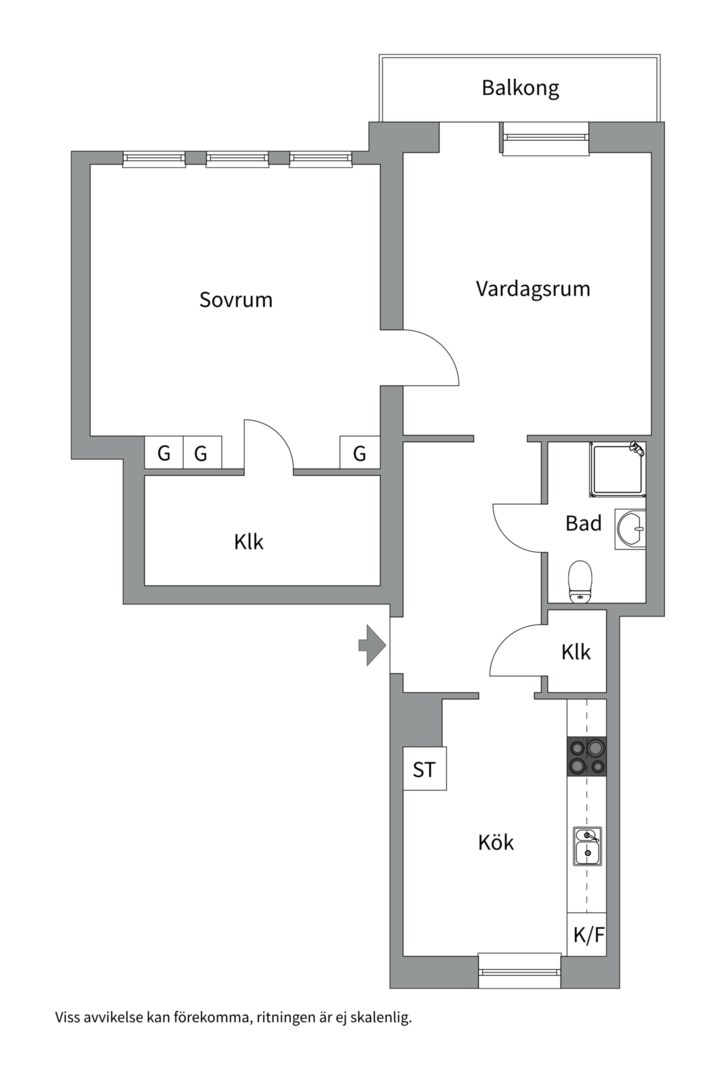 Planlösning från Ymergatan 26 C, Såld i Fålhagen, Uppsala