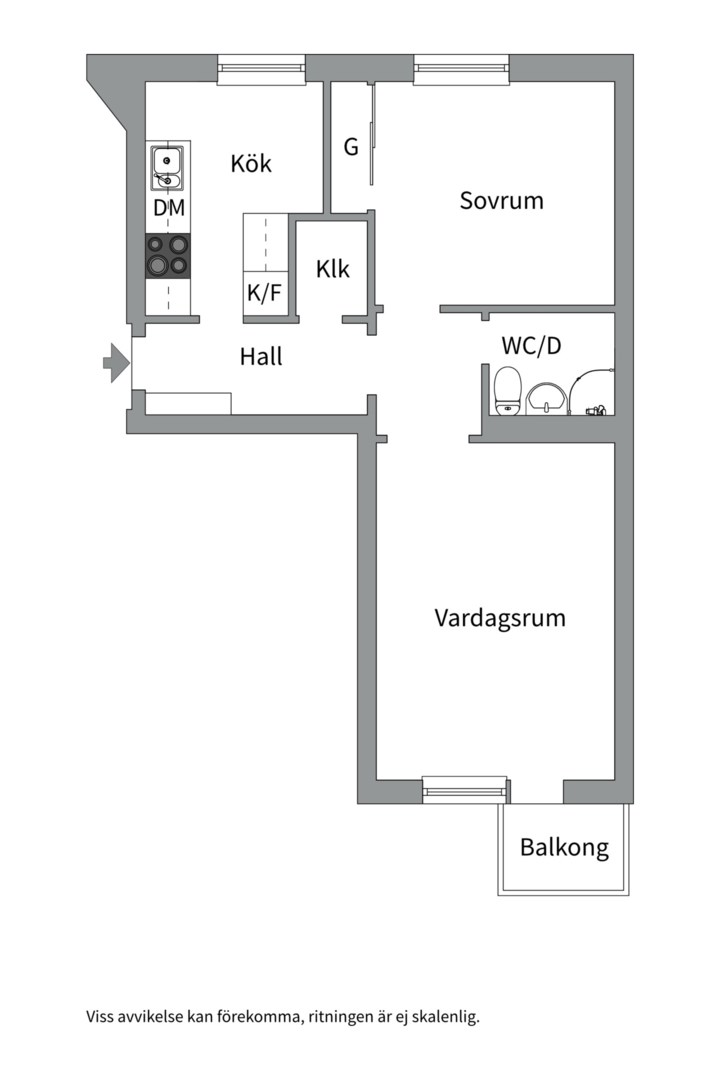 Planlösning från Tegnérgatan 33B, Såld i Luthagen, Uppsala