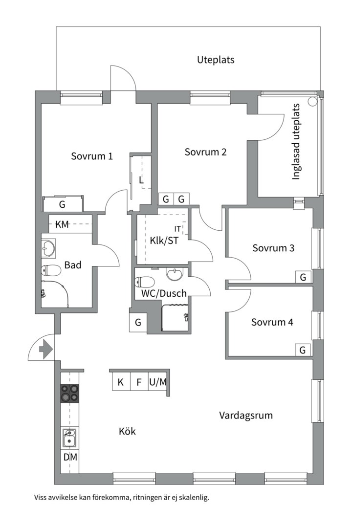 Planlösning från Bäcklösavägen 1B, Såld i Ultuna, Uppsala