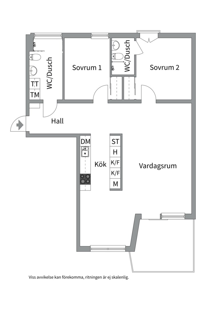 Planlösning från Norbyvägen 46 C, Såld i Sommarro, Uppsala