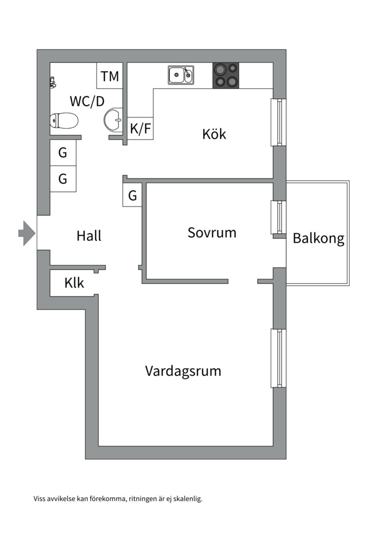 Planlösning från Luthagsesplanaden 34A, Såld i Luthagen, Uppsala