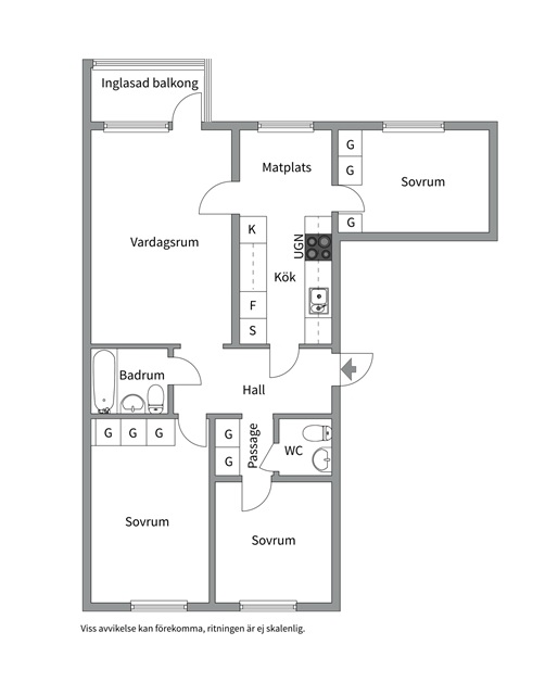 Planlösning från Vretgränd 17, Såld i Centrum, Uppsala