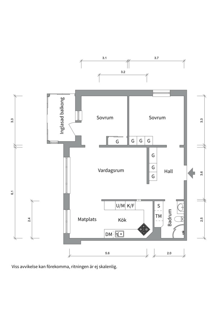 Planlösning från Storgatan 18B, Såld i Centrum, Uppsala