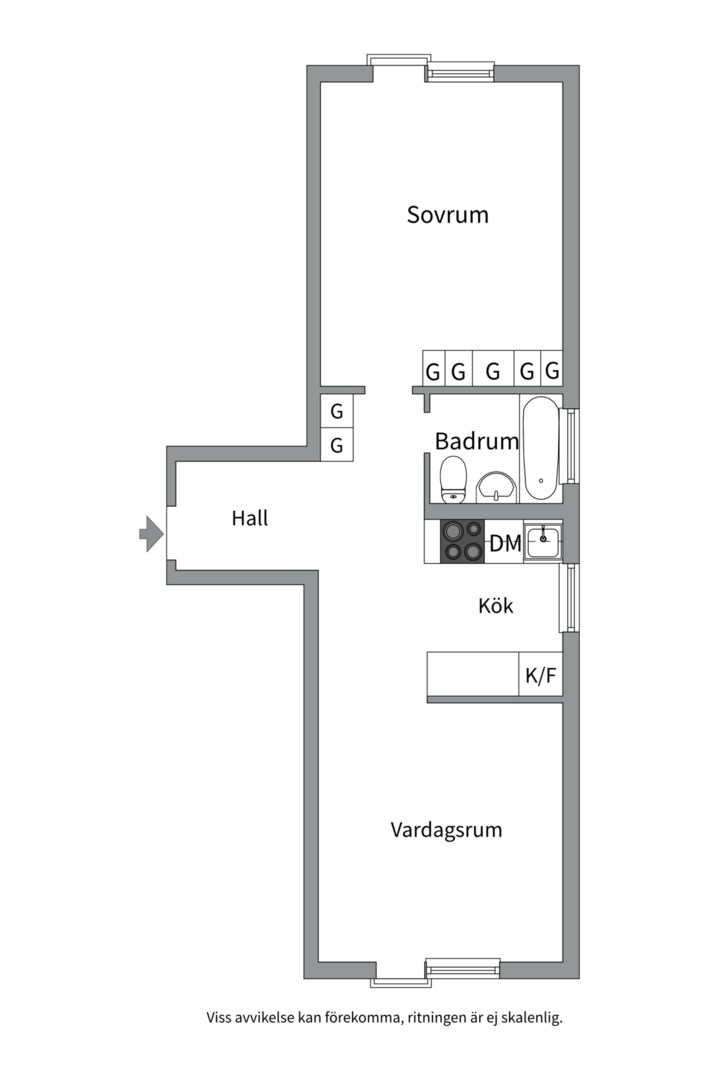 Planlösning från Dragarbrunnsgatan 11B, Såld i Centrum, Uppsala