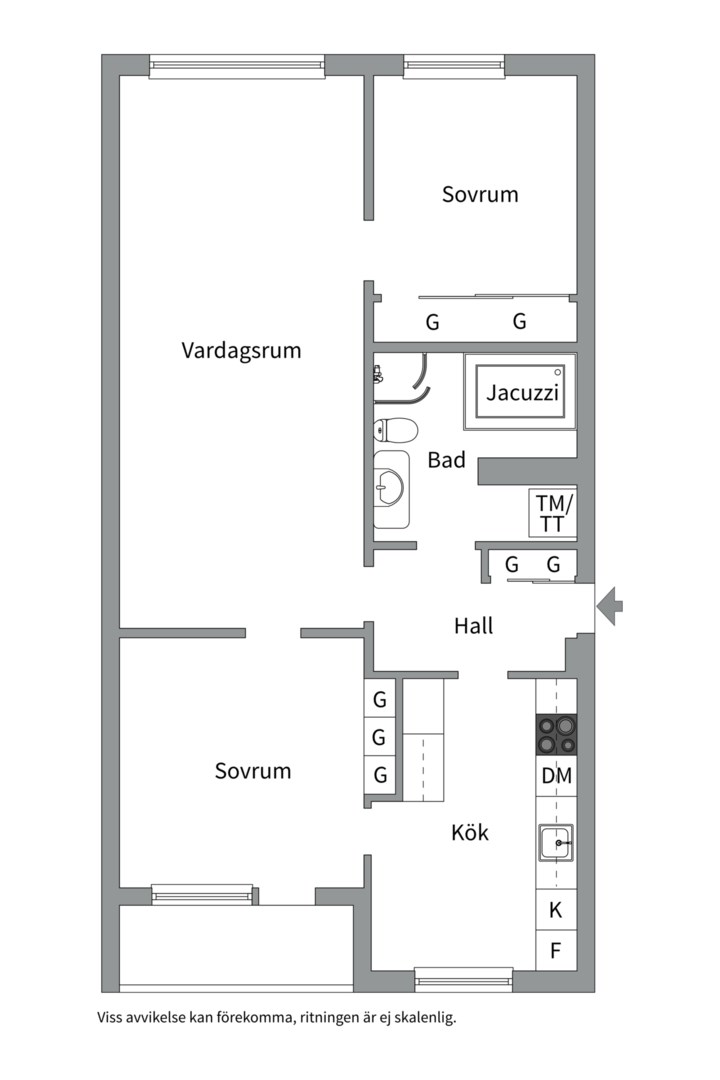 Planlösning från Sysslomansgatan 20A, Såld i Främre Luthagen, Uppsala