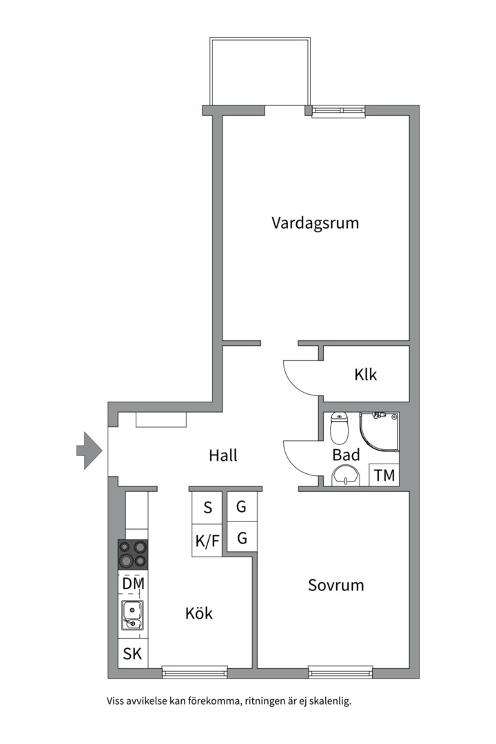 Planlösning från Norrtäljegatan 20B, Såld i Fålhagen, Uppsala