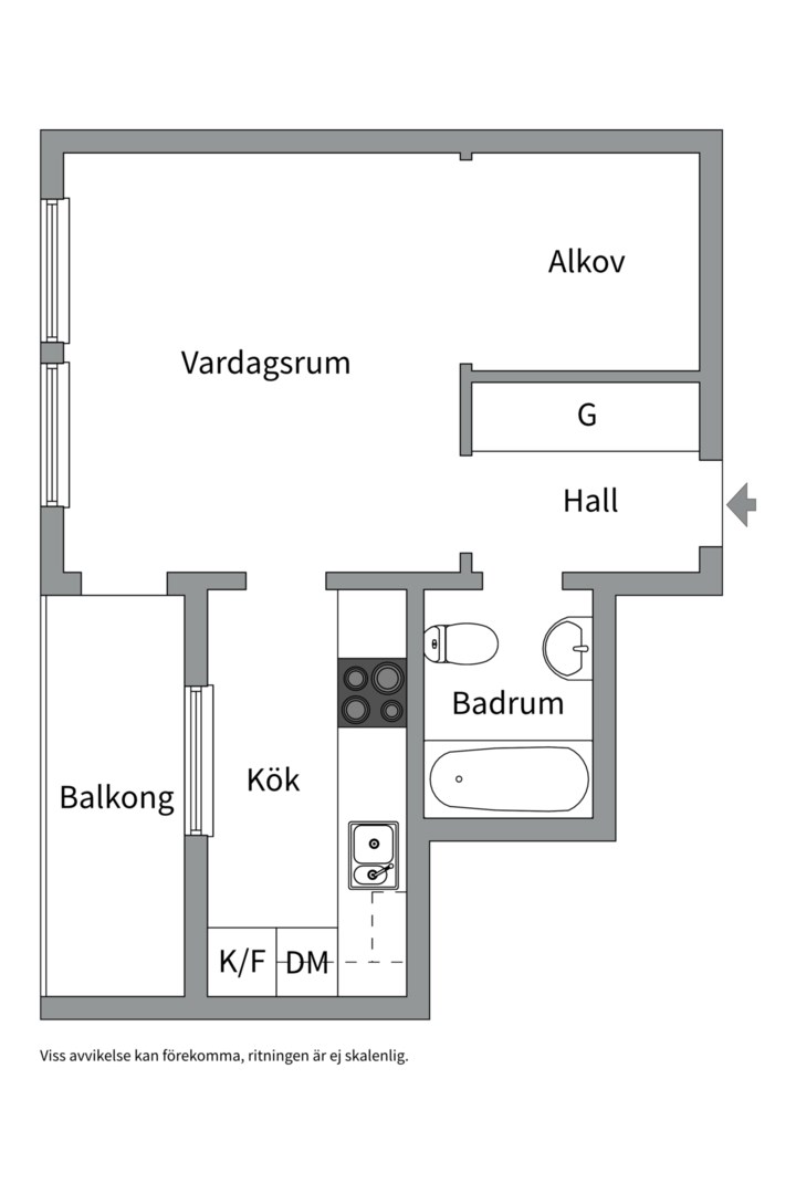 Planlösning från Leopoldsgatan 32, Såld i Nyby, Uppsala