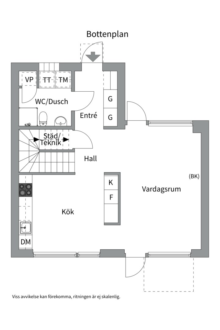 Planlösning från Vitmossvägen 16, Såld i Lindbacken, Uppsala