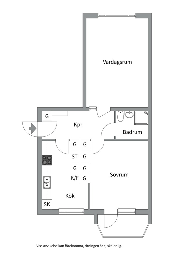 Planlösning från Johannesbäcksgatan 86B, Såld i Salabacke, Uppsala