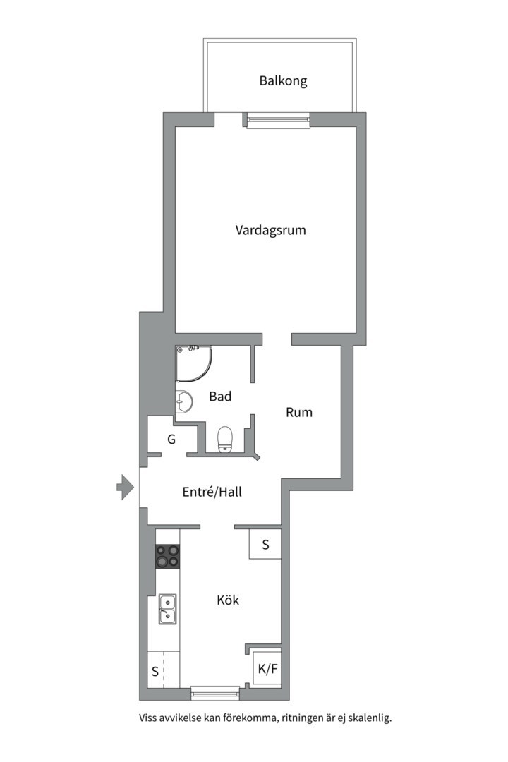 Planlösning från Ringgatan 16A, Såld i Luthagen, Uppsala