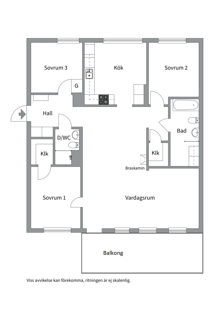 Planlösning från Hällbygatan 19, Såld i Luthagen, Uppsala