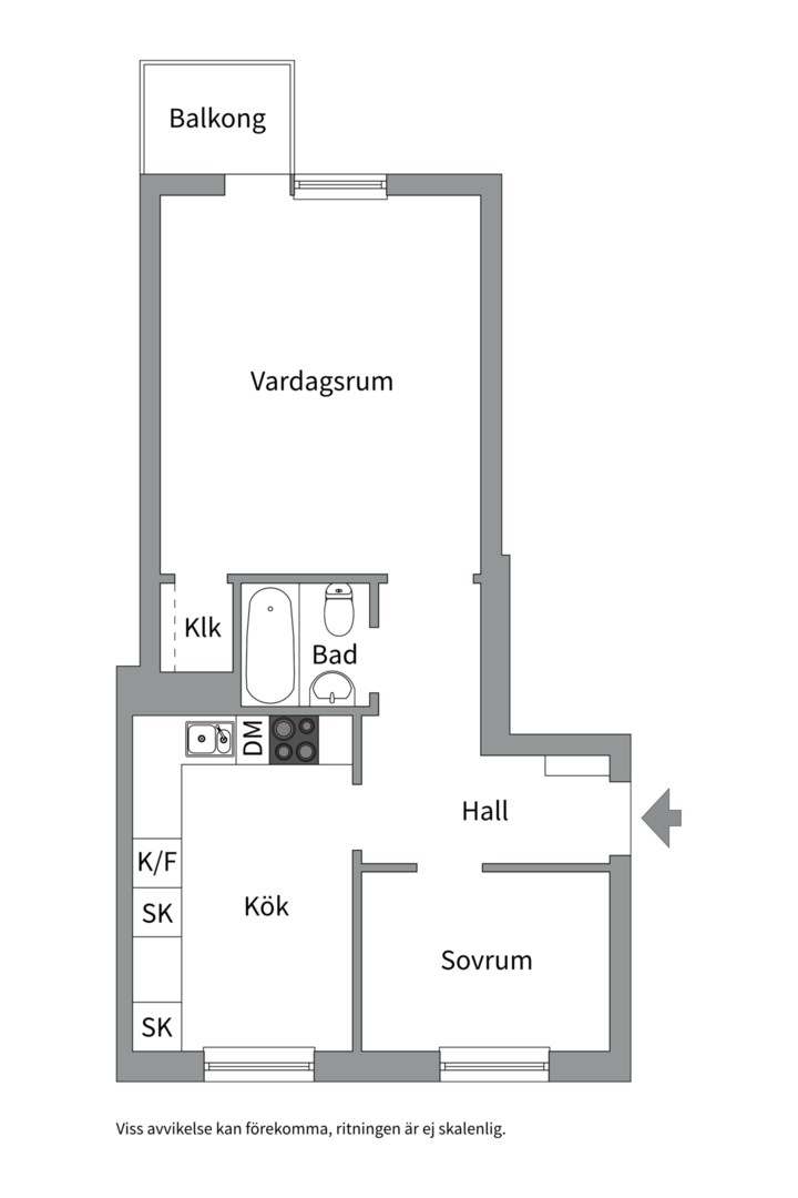 Planlösning från Frodegatan 12 B, Såld i Fålhagen, Uppsala